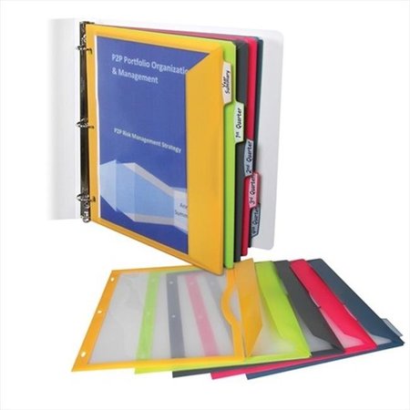 C-LINE PRODUCTS C-Line Products 06650BNDL6ST Binder Pocket with Write-on Index Tabs  Assorted  8 .5 x 11  5-ST - Set of 6 ST 06650BNDL6ST